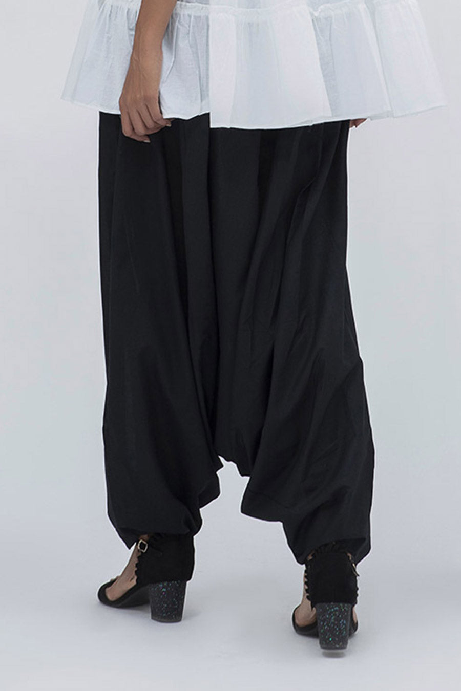 Black Zouave Drape Pant