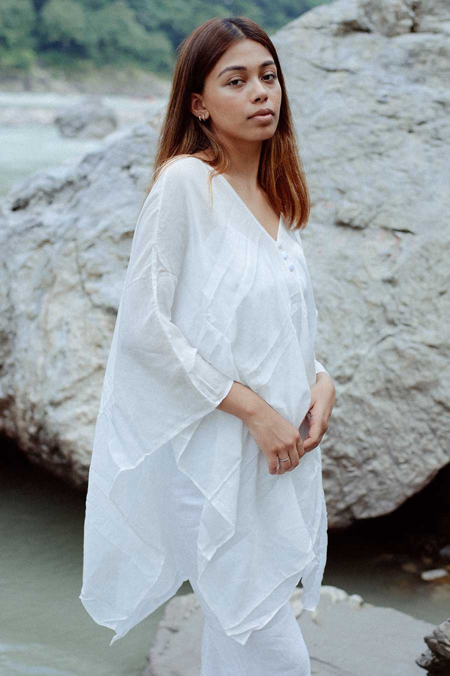 MAHÉ - White Kaftan Co-Ord Set