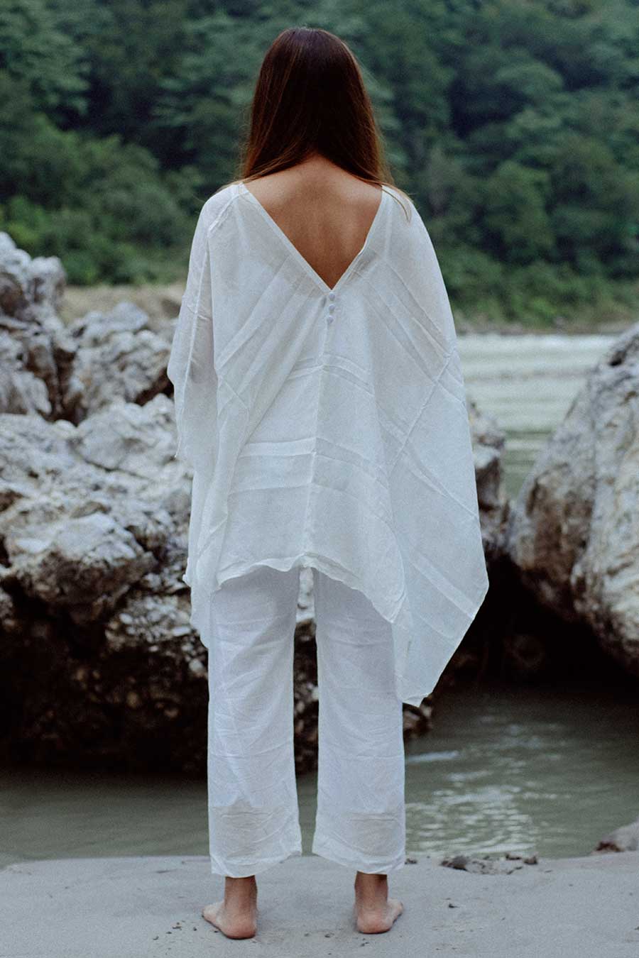 MAHÉ - White Kaftan Co-Ord Set