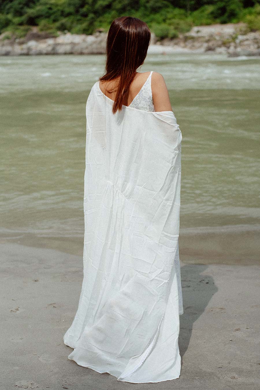 CABO - White Lace Dress & Overlay Set