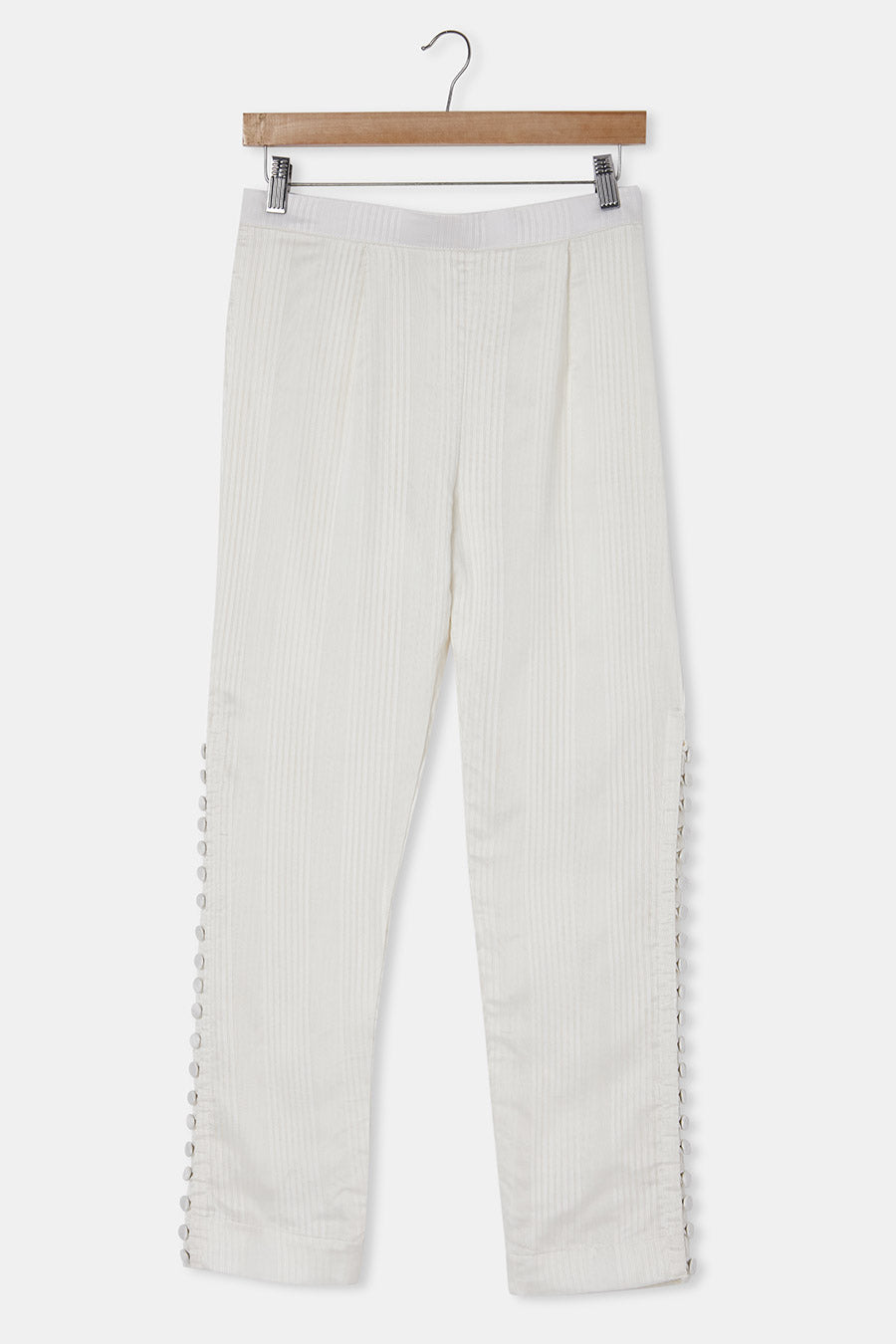 Grace - Off-White Striped Straight Pant