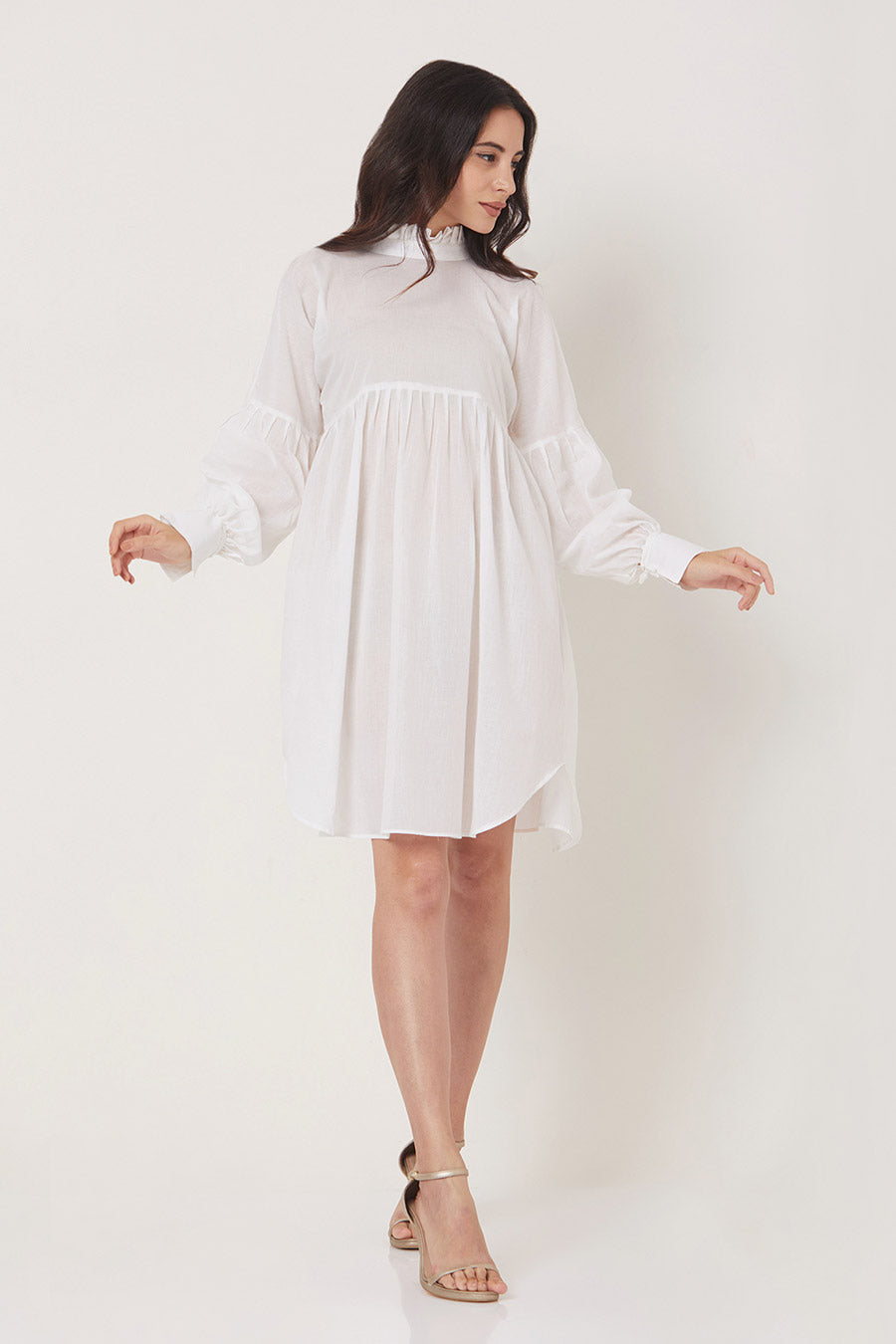 May - Off-White Relaxed Short Dress
