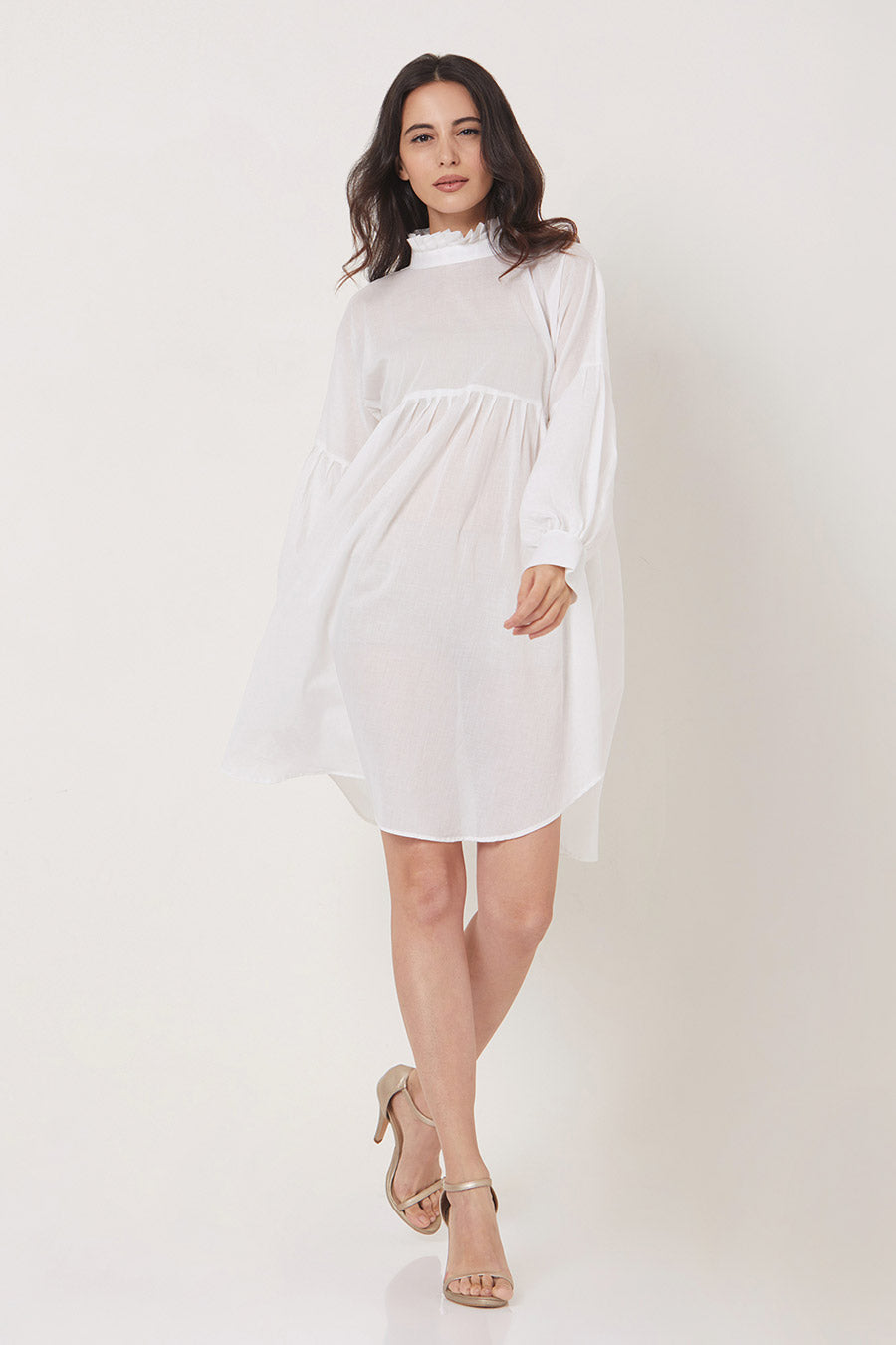 May - Off-White Relaxed Short Dress