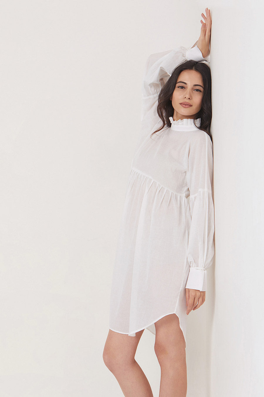 May - Off-White Relaxed Short Dress