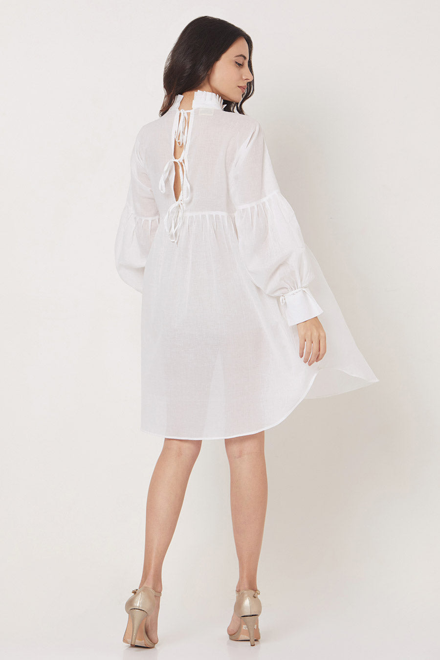 May - Off-White Relaxed Short Dress