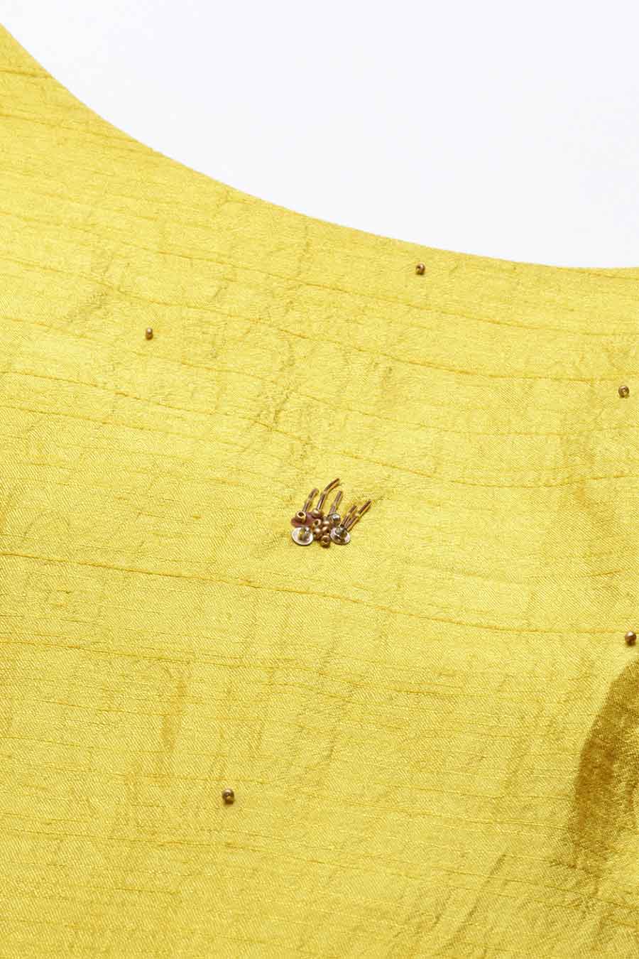 Yellow Silk High Low Dress