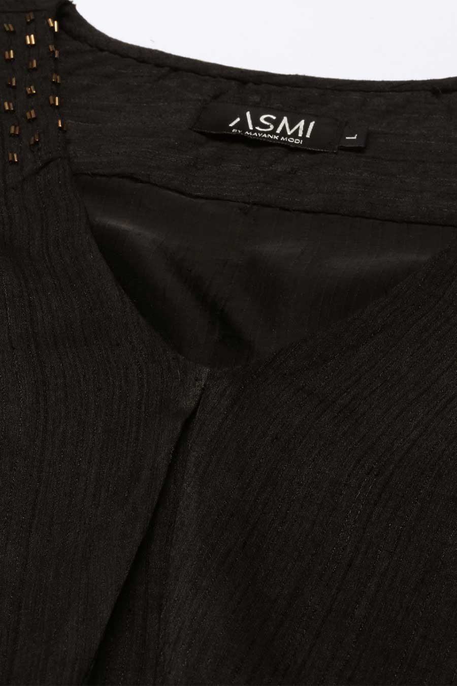 Black Crush Silk Embroidered Dress