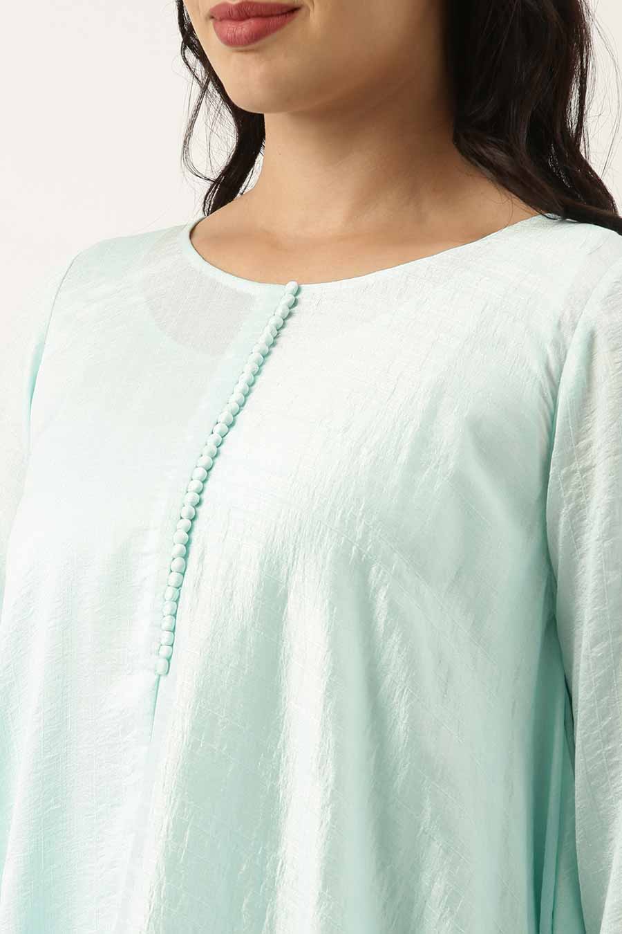 Aqua Blue Silk Polti Dress