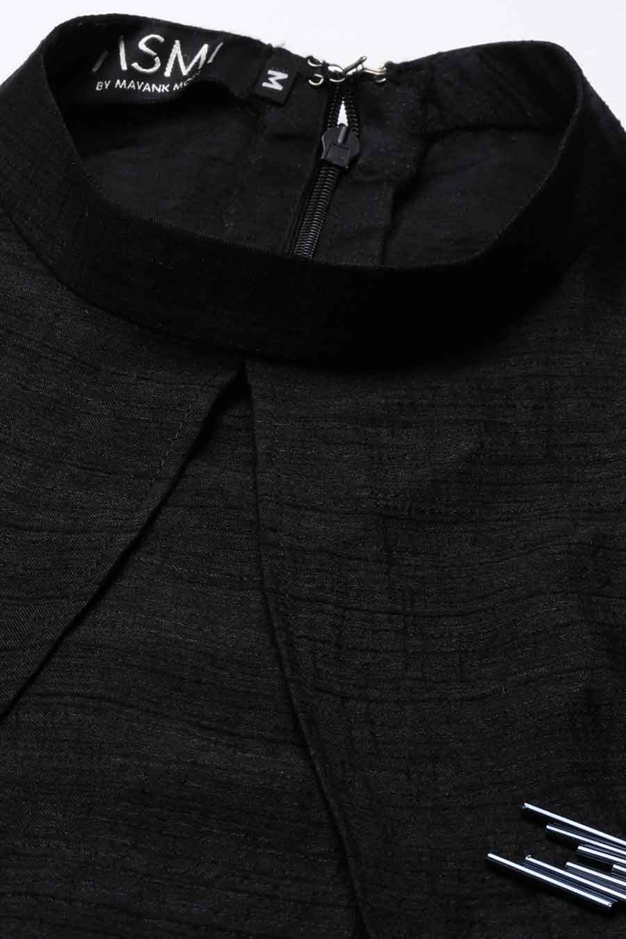 Black Silk Double Layered Dress