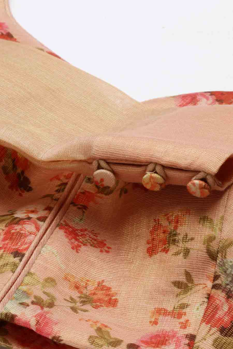 Pink Chanderi Printed Blouse