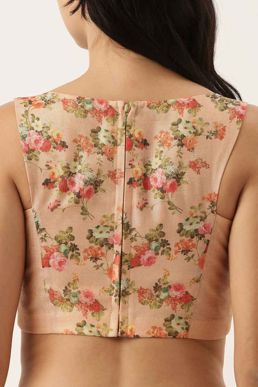 Chanderi Pink Printed Blouse