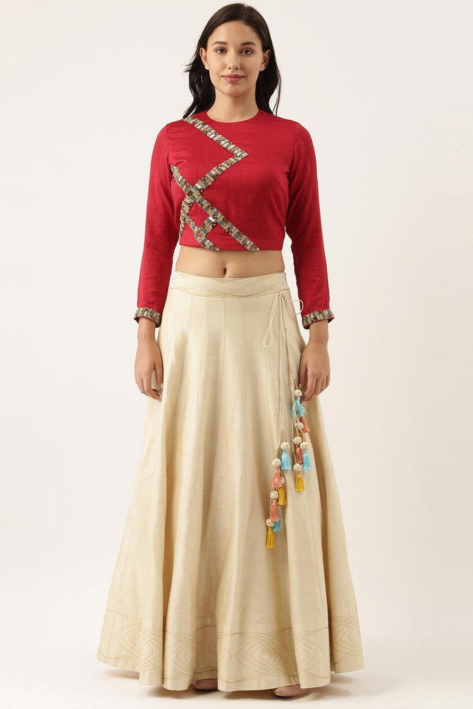 Gold skirt red top hot sale