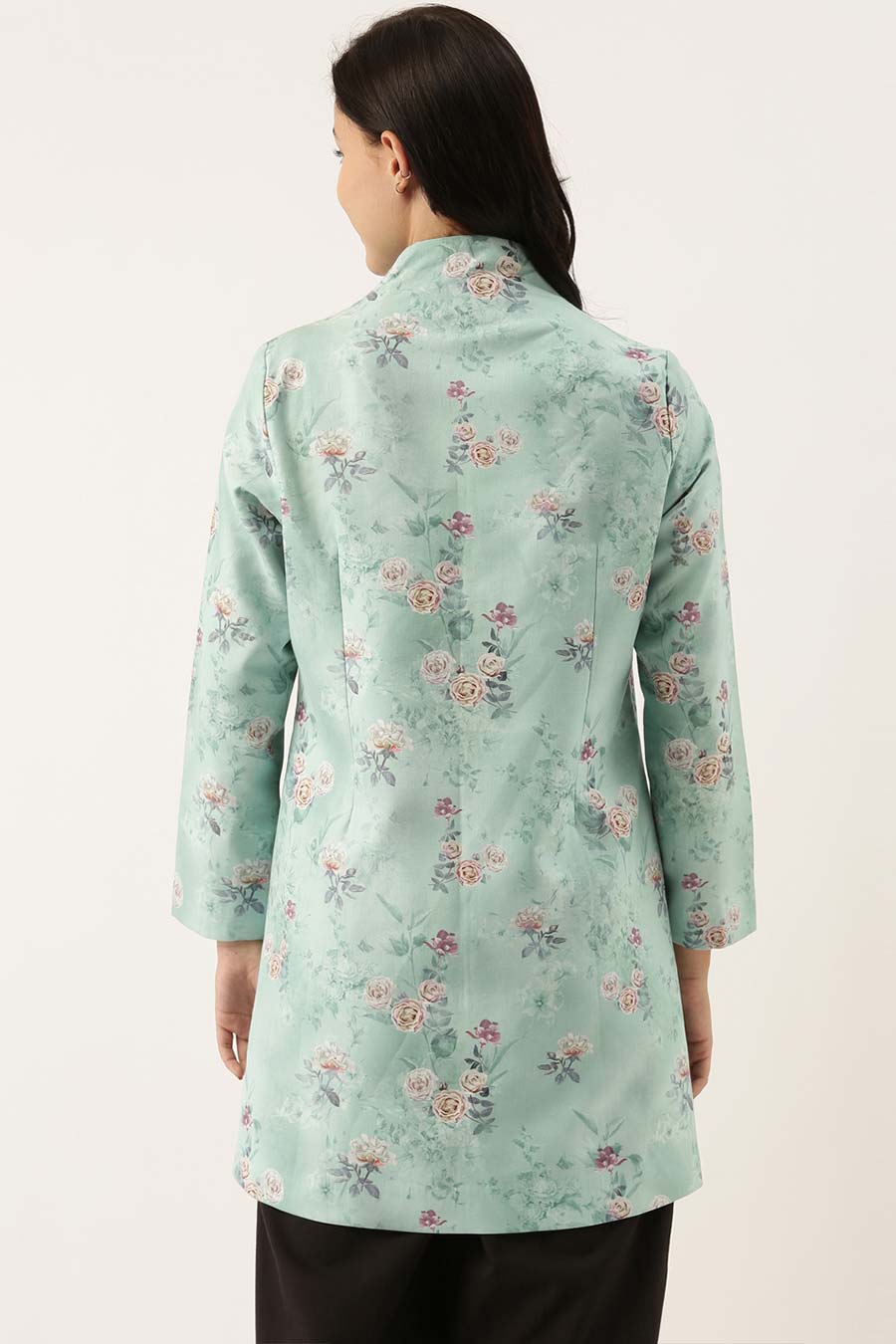 Blue Linen Embroidered Jacket