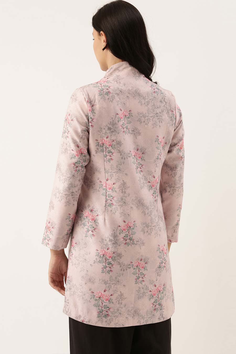 Pink Linen Embroidered Jacket