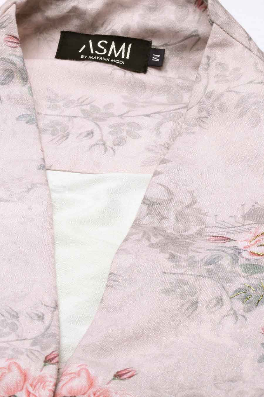 Pink Linen Embroidered Jacket