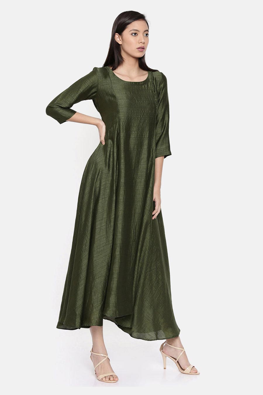 Rust Green Maxi Dress