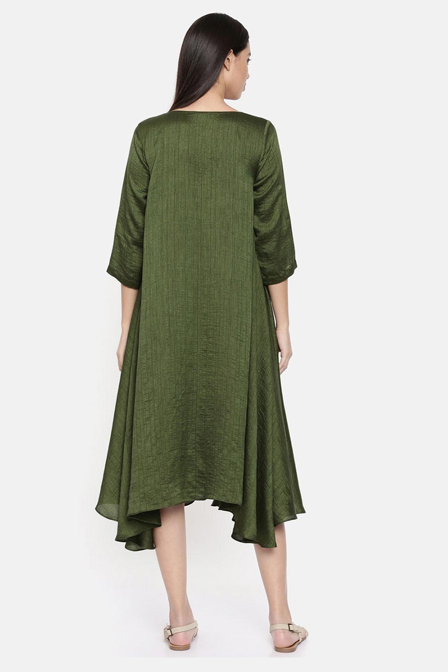 Rust Green Midi Dress