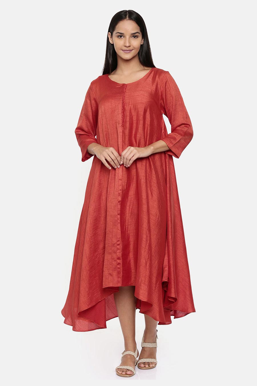 Rust Orange High Low Dress