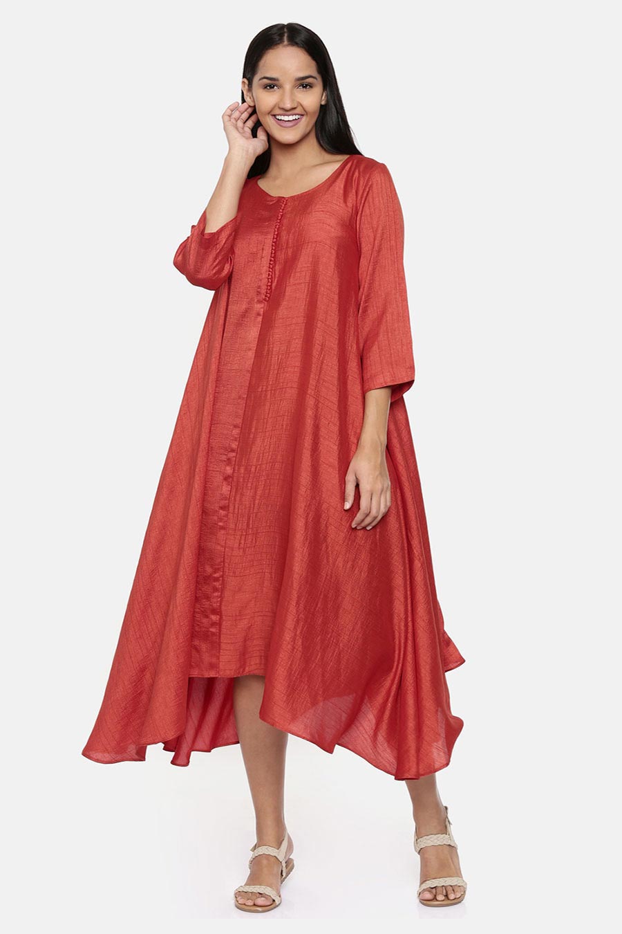 Rust Orange High Low Dress