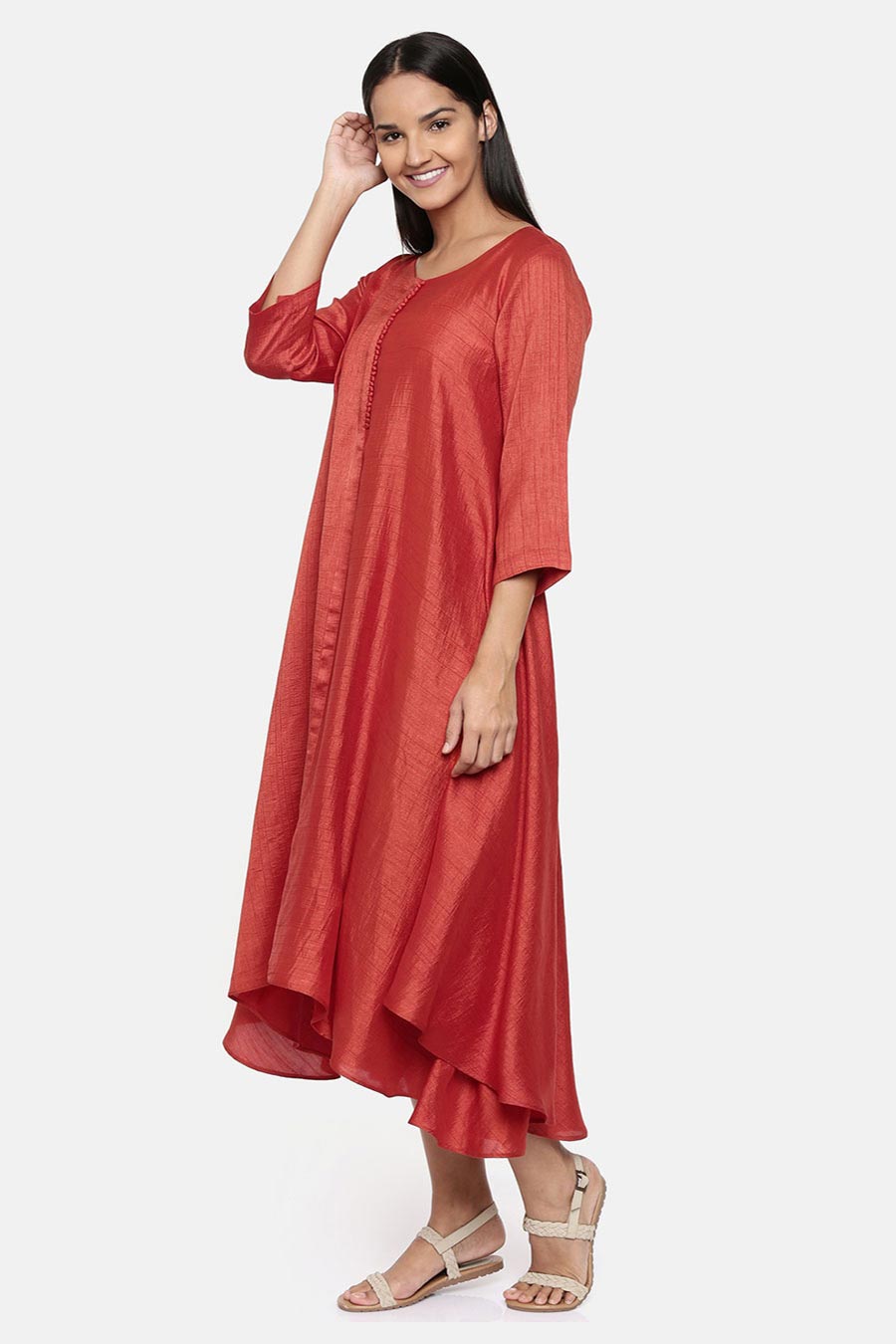 Rust Orange High Low Dress