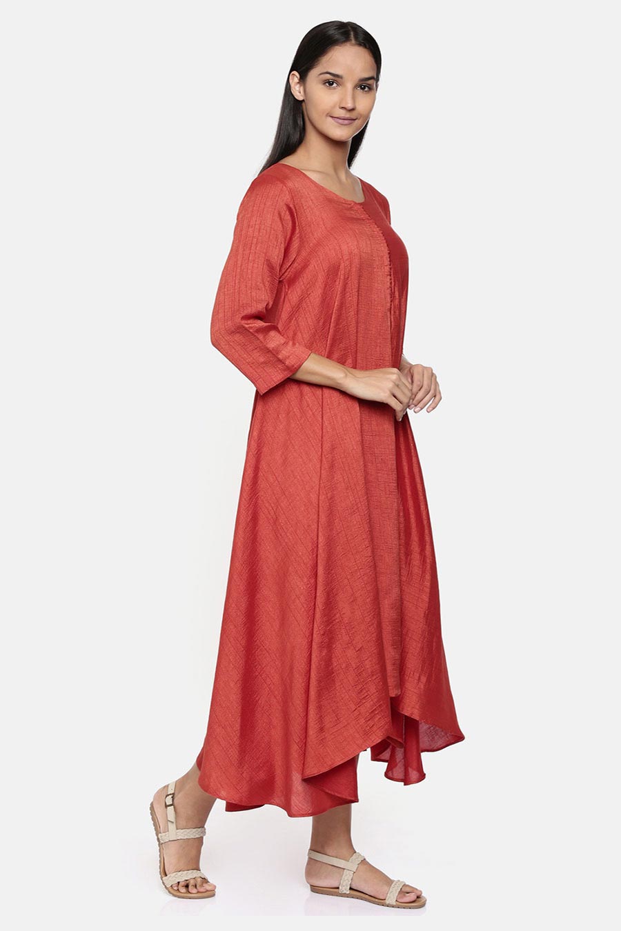 Rust Orange High Low Dress