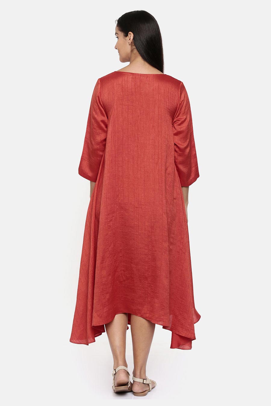 Rust Orange High Low Dress