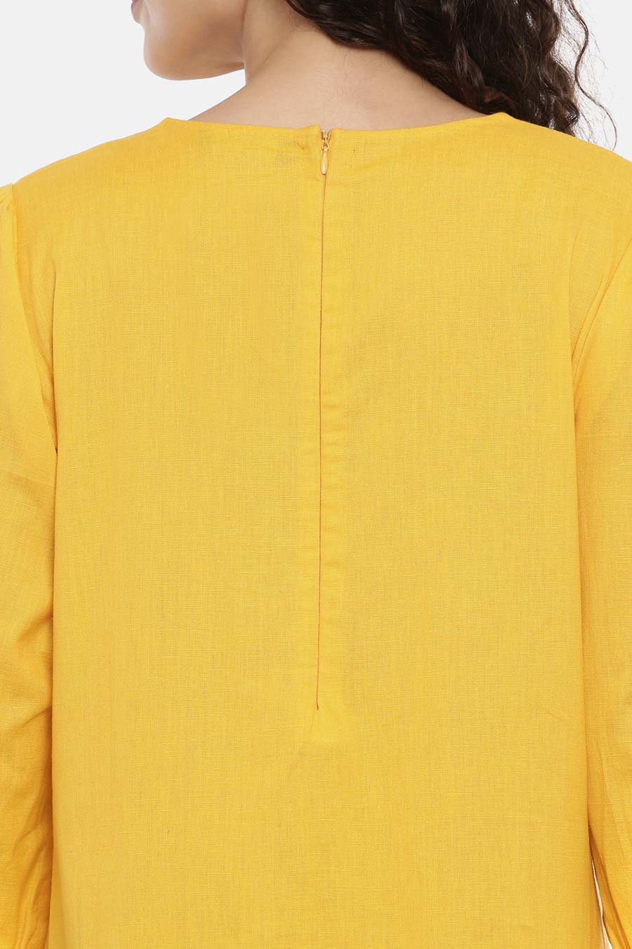 Yellow High-Low Cowl Midi Dress