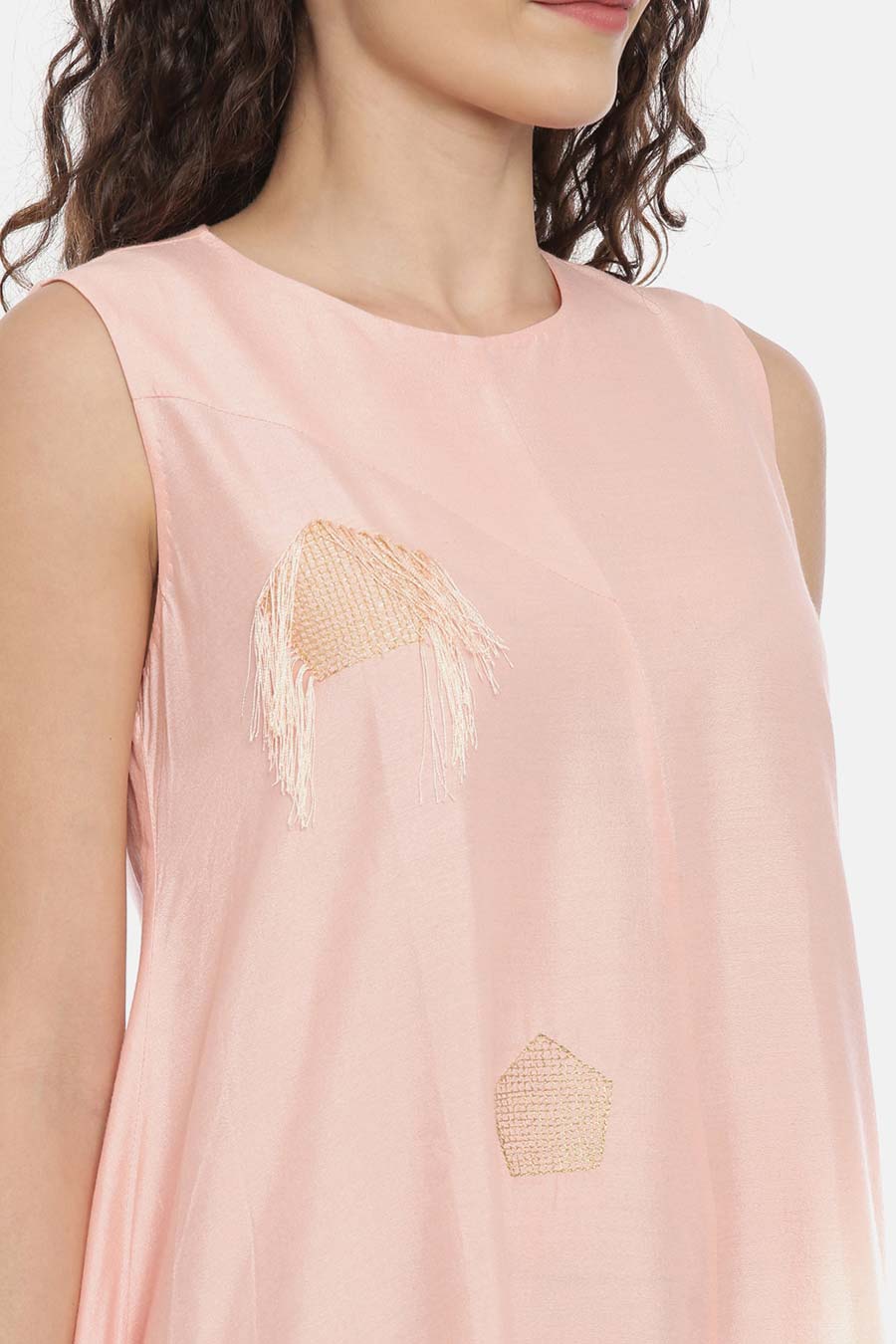 Pink Asymmetrical Midi Dress