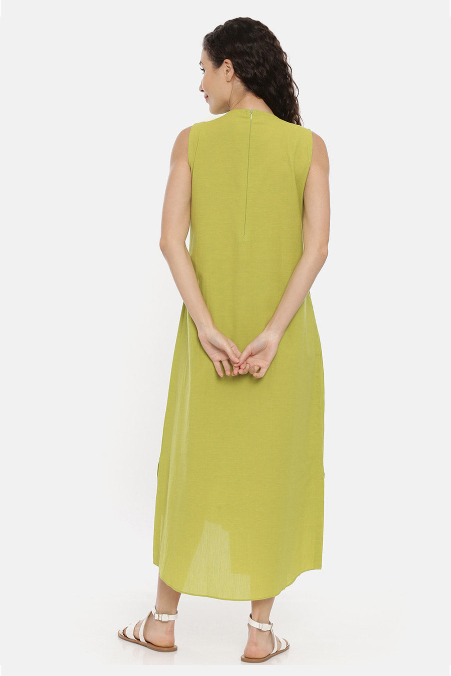 Green Layered Cowl Dress