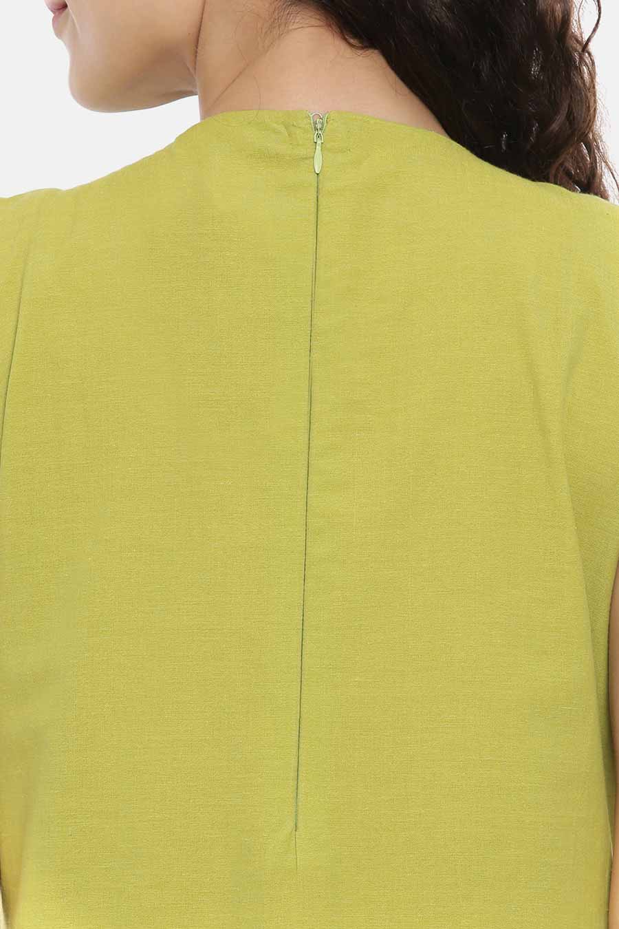 Green Layered Cowl Dress