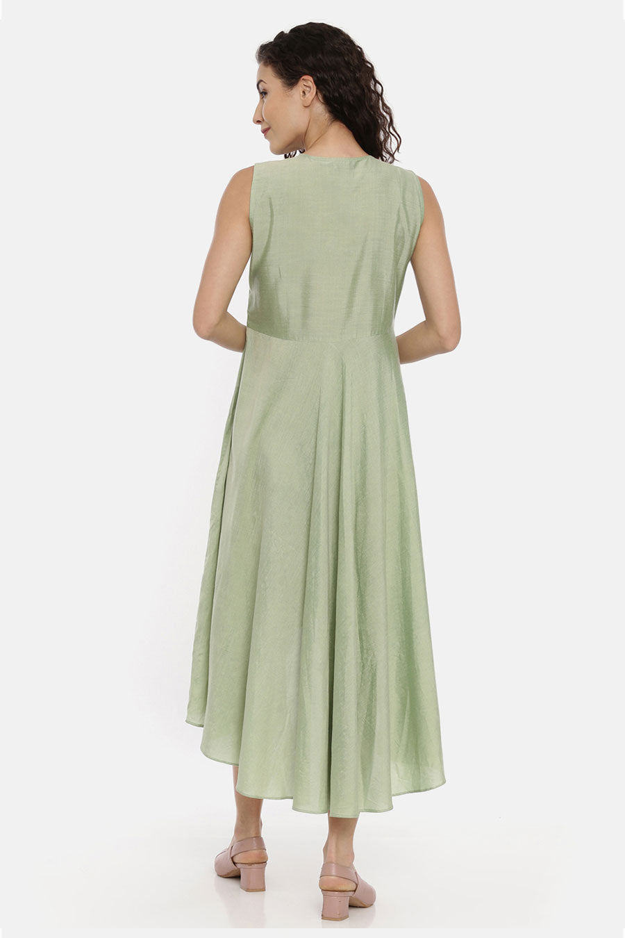 Green High-Low Asymmetrical Dress