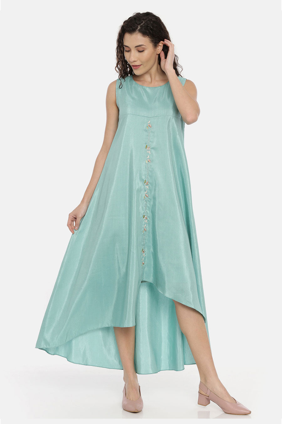 Aqua Blue Asymmetrical Dress