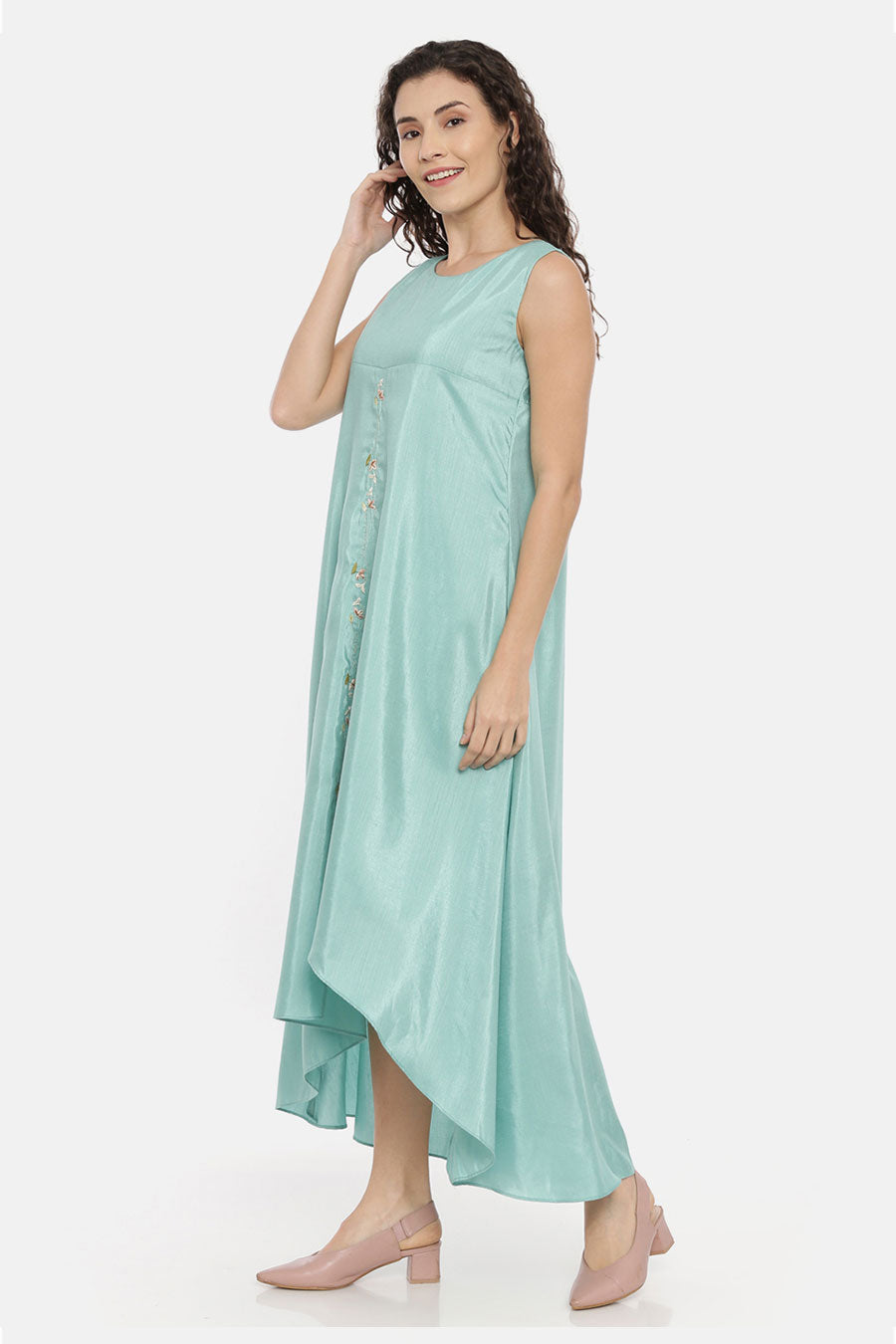 Aqua Blue Asymmetrical Dress