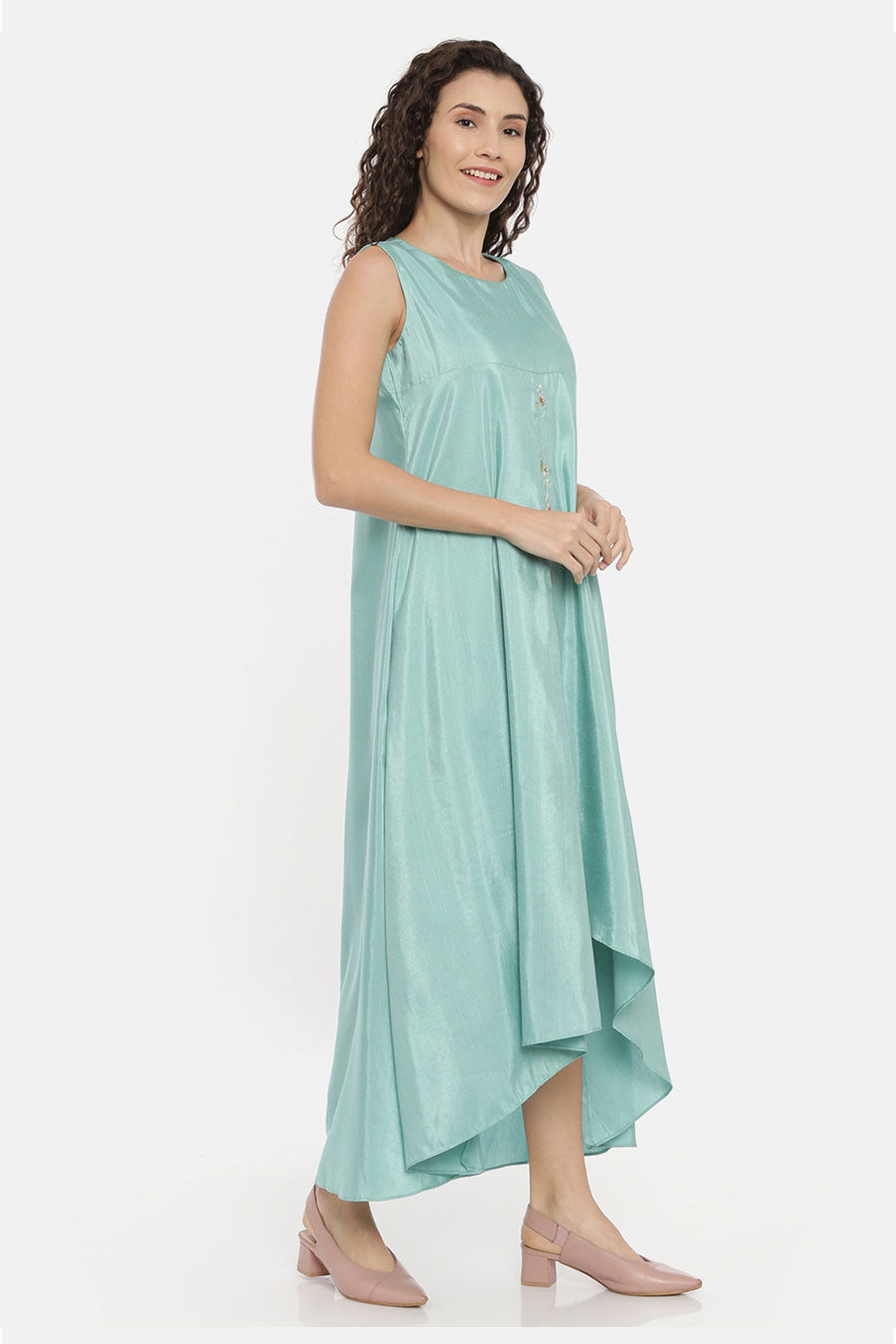 Aqua Blue Asymmetrical Dress