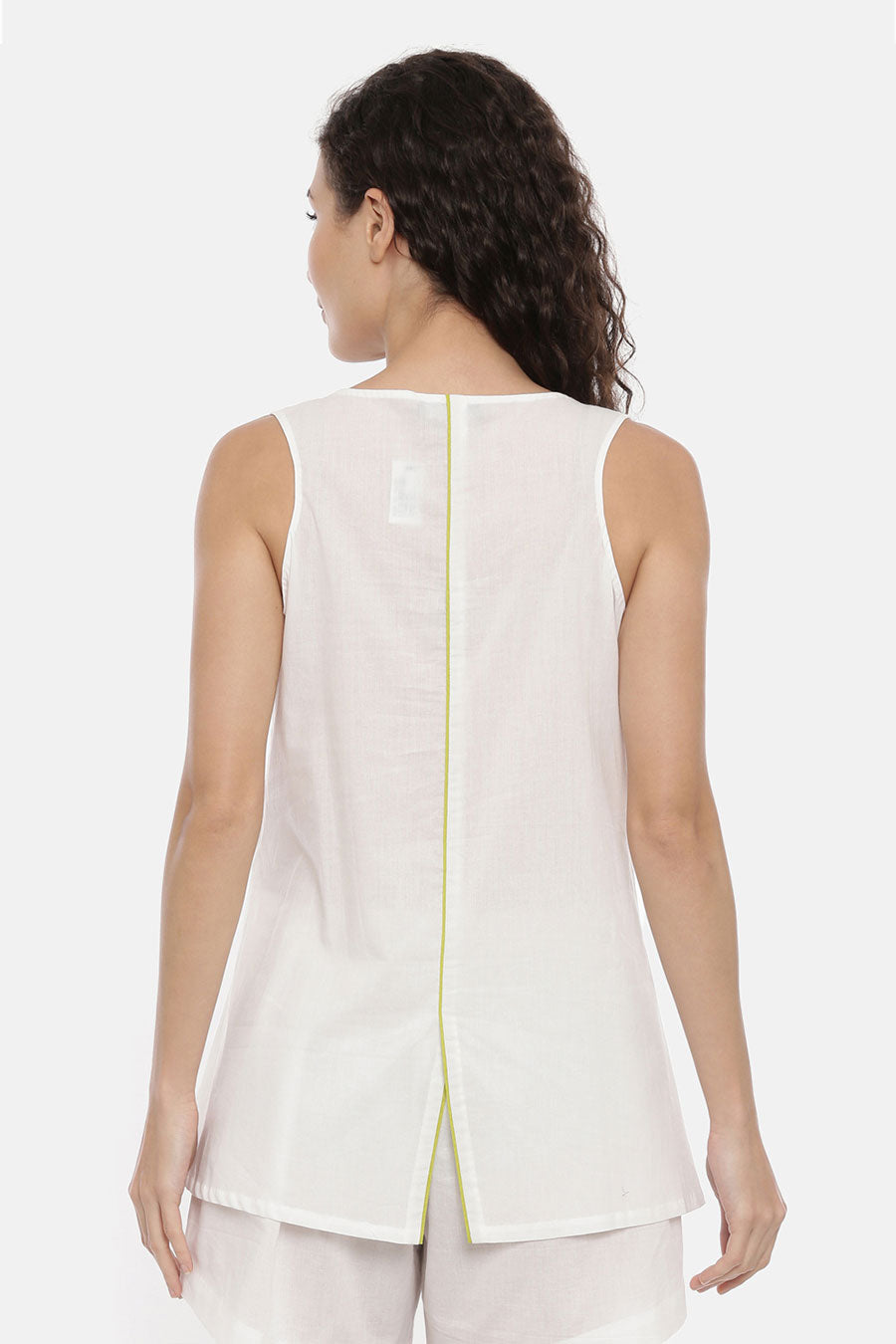 White Top & Short Nightwear Set With Overlay