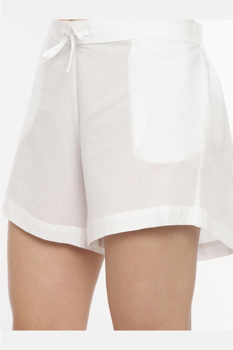 White Top & Short Nightwear Set With Overlay