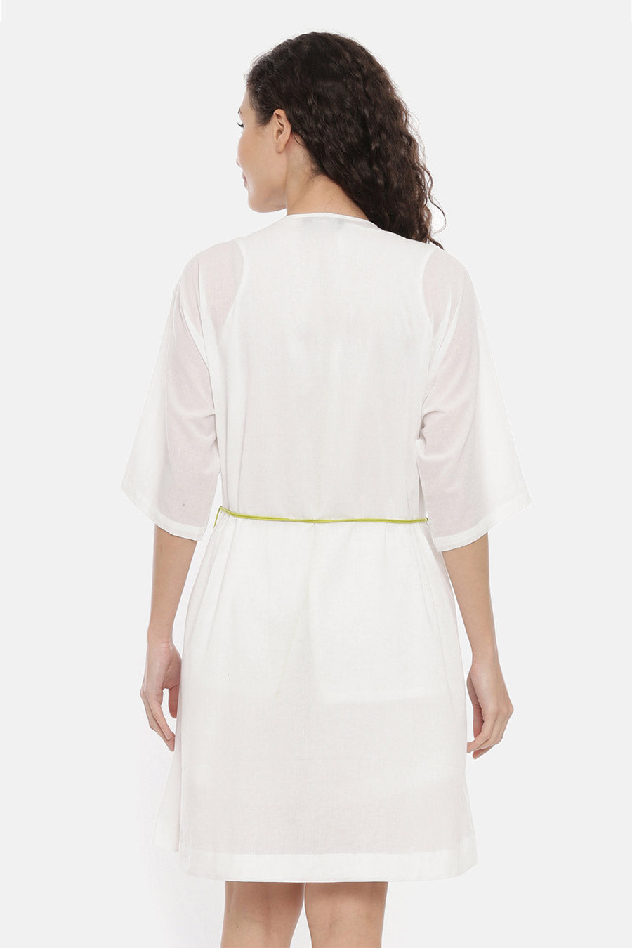 White Top & Short Nightwear Set With Overlay