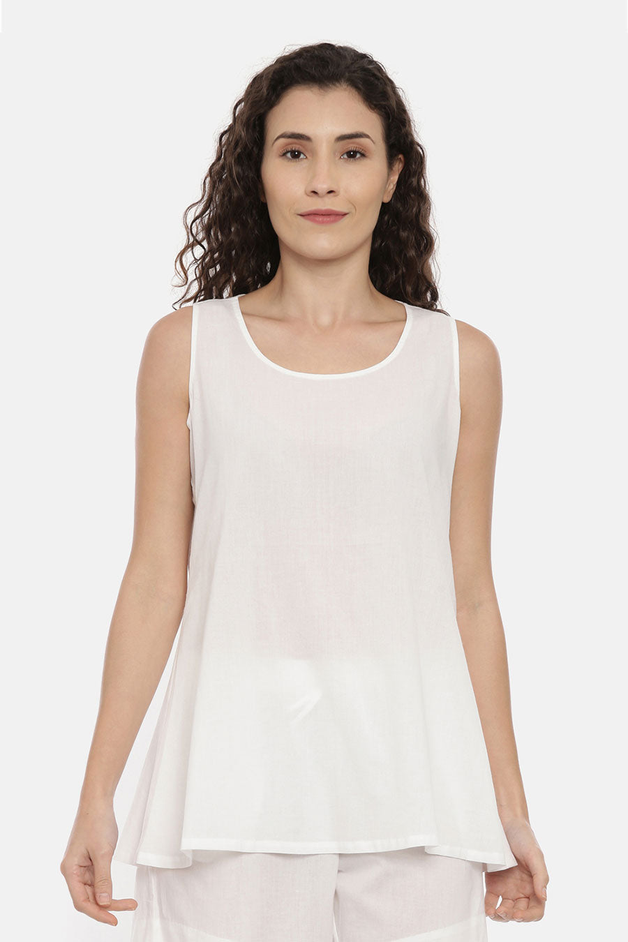 White Top & Short Nightwear Set With Overlay
