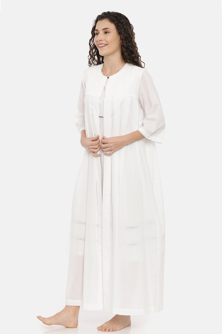 White Dress & Overlay Nightwear Set