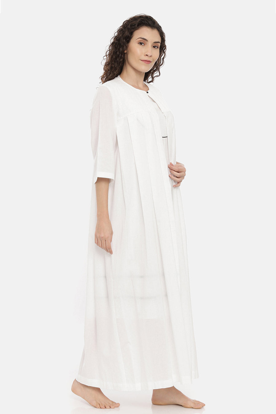 White Dress & Overlay Nightwear Set