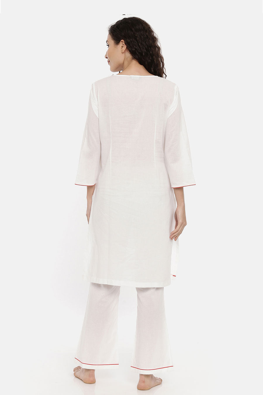 White Kura, Pant & Overlay Nightwear Set