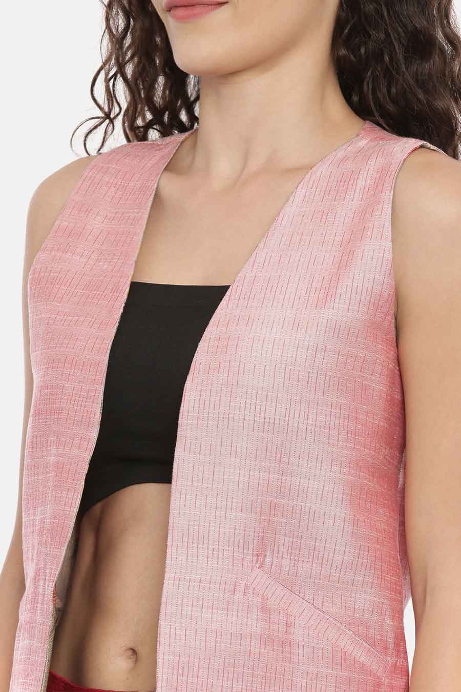 Pink-Green Reversible Short Jacket