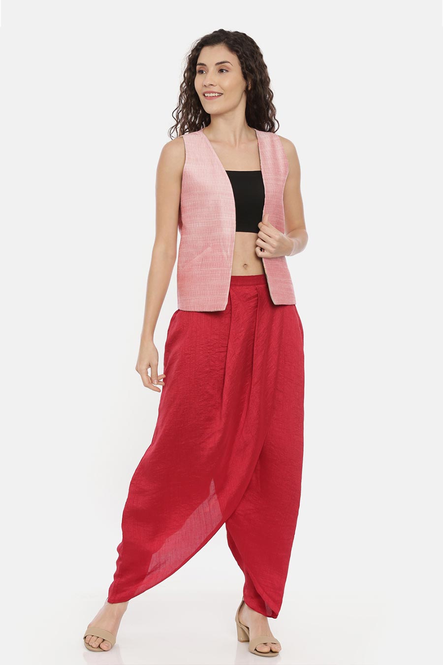 Pink-Green Reversible Short Jacket