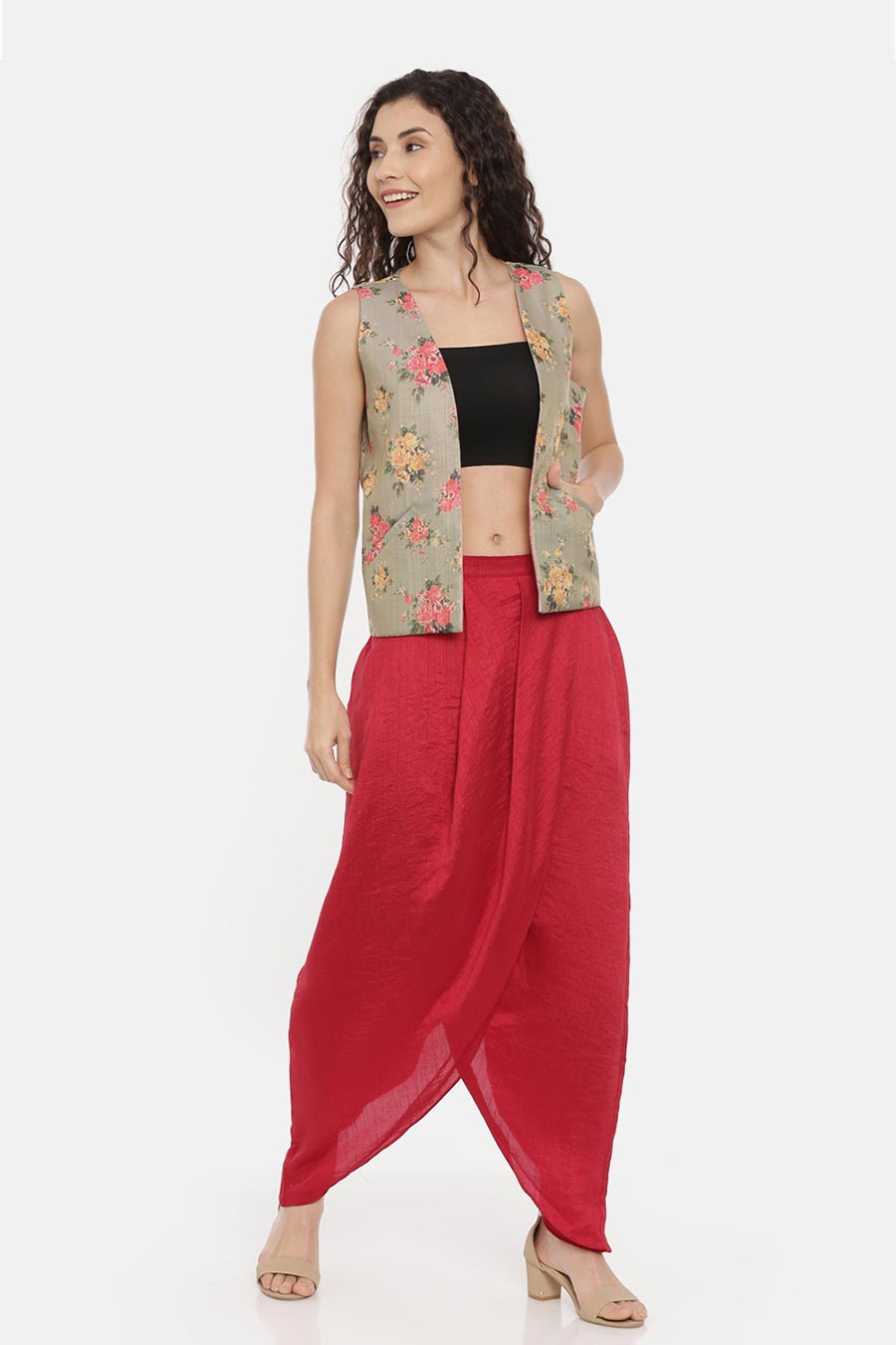 Pink-Green Reversible Short Jacket