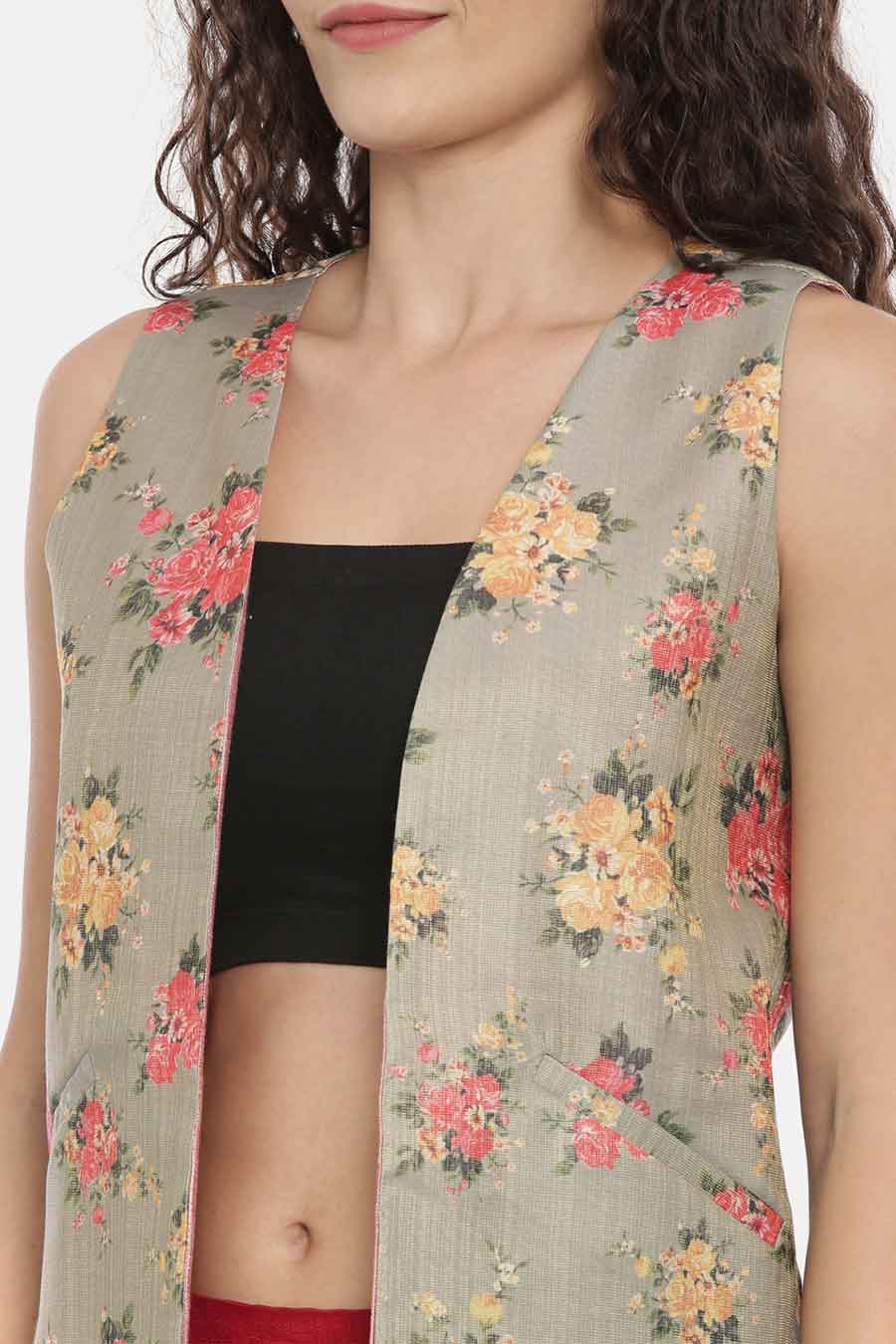 Pink-Green Reversible Short Jacket