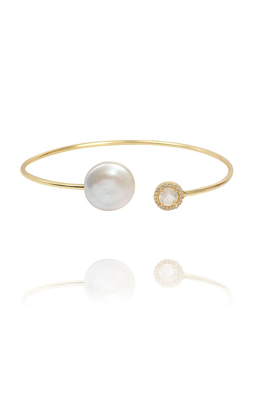 Coin Pearl & Moonstone Mist Cuff