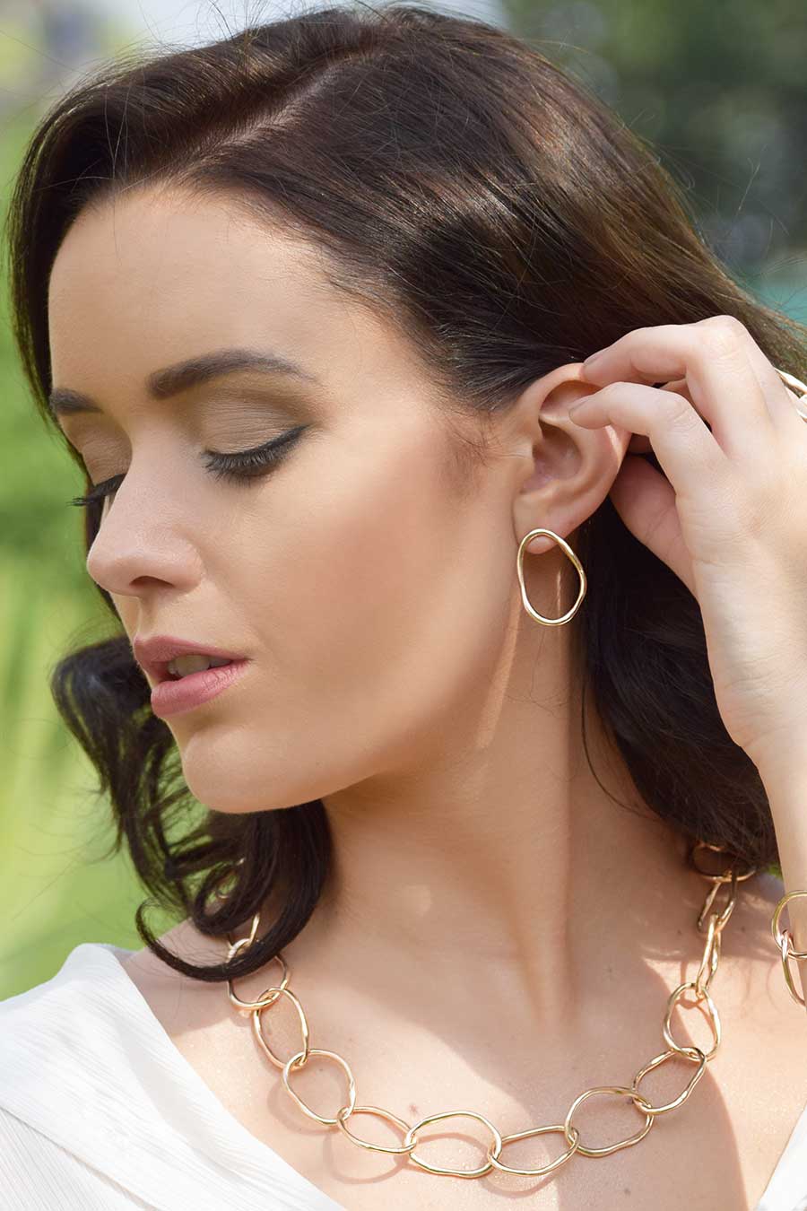 Grecian Goddess Hoop Stud Earrings