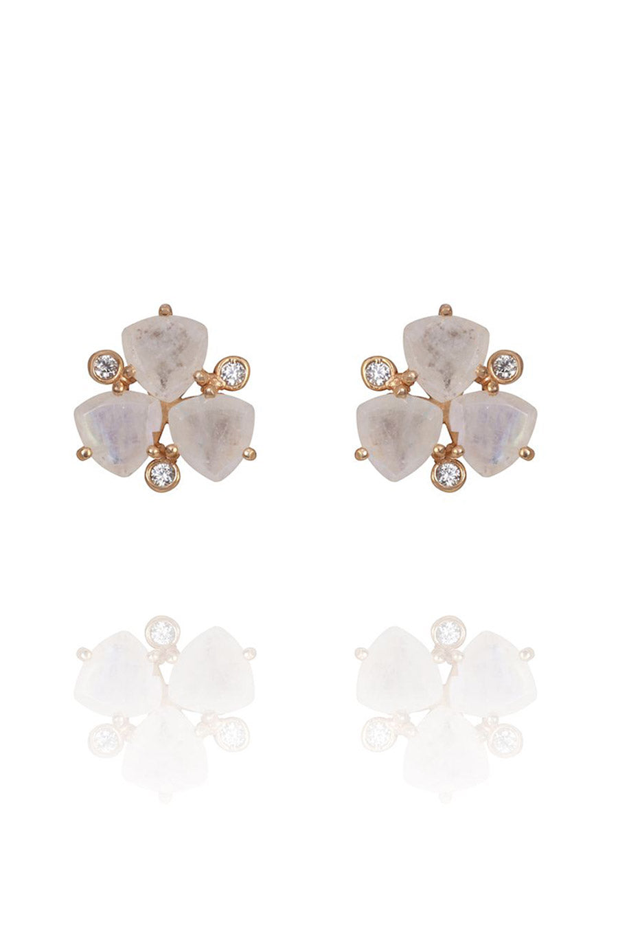 Moonstone Trio Stud Earrings