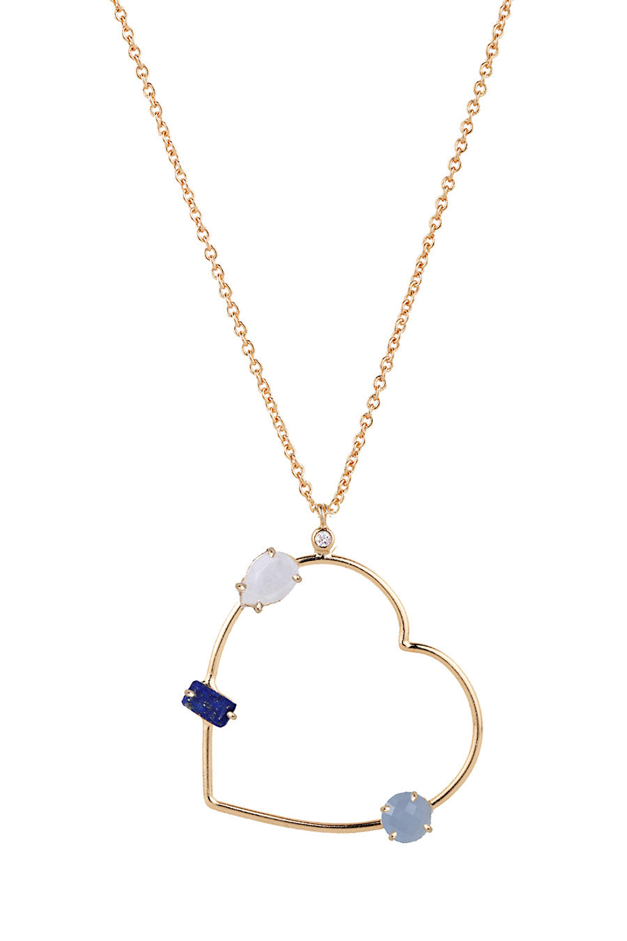 Cerulean Lapis Heart Necklace