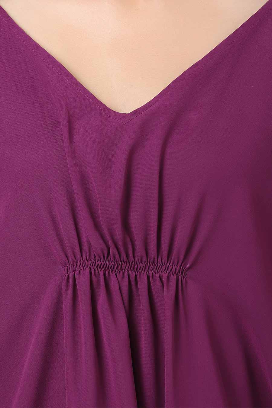 Wine Loose-Fit Kaftan Dress